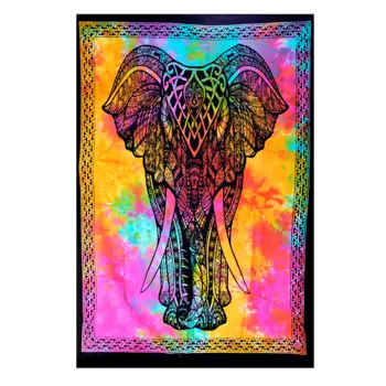 Гобелен настенный из хлопка яркий слон (116 см x 80 см), Wall Hanging Cotton, произв. MYINDIA