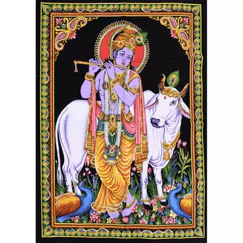 Гобелен настенный из хлопка, Wall Hanging Cotton Krishna, произв. MYINDIA