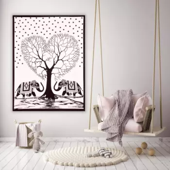 Гобелен настенный из хлопка, Wall Hanging Cotton Love, произв. MYINDIA