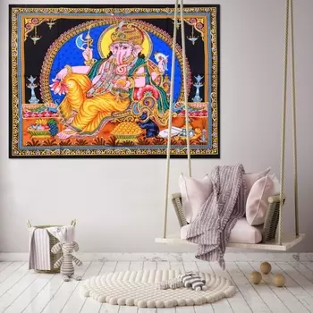 Гобелен настенный из хлопка, Wall Hanging Cotton Ganesha Color, Handmade, произв. MYINDIA