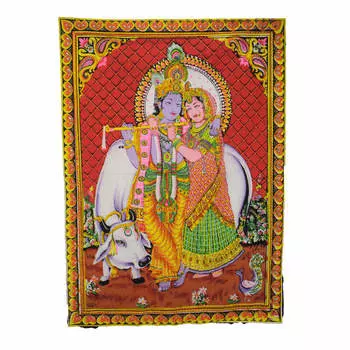 Гобелен настенный из хлопка, Wall Hanging Cotton Radha Krishna, произв. MYINDIA