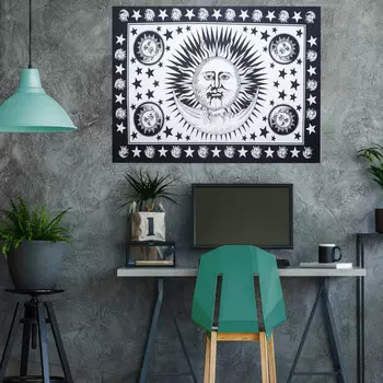 Гобелен настенный из хлопка, Wall Hanging The Sun, Handmade, произв. MYINDIA