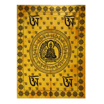 Гобелен настенный с изображением Будды (82 см х 112 см), Wall Hanging Cotton Buddha, произв. MYINDIA
