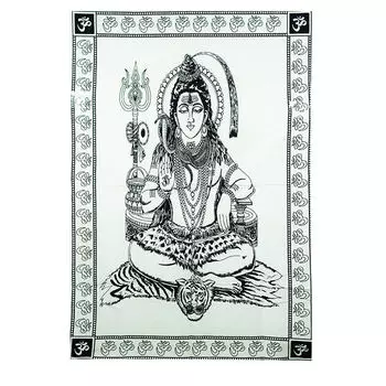Гобелен настенный с изображением Шивы (110 см х 75 см), Wall Hanging Shiva, произв. MYINDIA