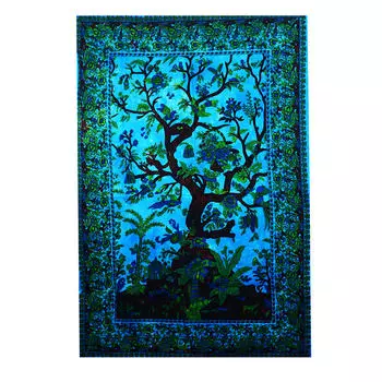 Гобелен настенный синее дерево (110 см х 75 см), Wall Hanging Blue Tree, произв. MYINDIA