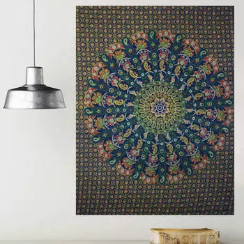 Гобелен настенный, Wall Hanging Peacock Mandala, произв. MYINDIA