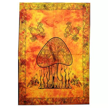 Гобелен оранжевый с орнаментом (110 см х 75 см), Wall Hanging With Orange Ornament, произв. MYINDIA