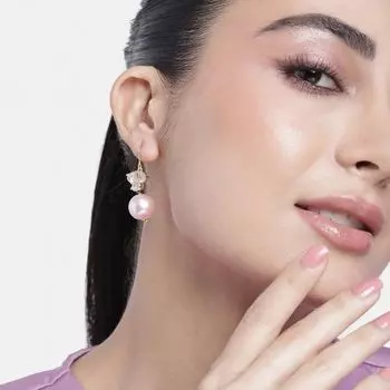 Gold AD stone Pearl Drop