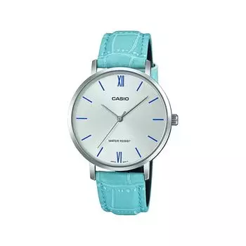 Голубые женские аналоговые часы, Blue Analog Women's Watch, произв. Casio