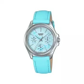 Голубые женские часы с несколькими циферблатами, Blue Multi-Dial Women's Watch, произв. Casio