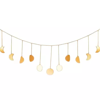 Горизонтальная настенная подвеска с фазами Луны, Moon Phases Wall Hanging Horizontal, произв. Isha Life