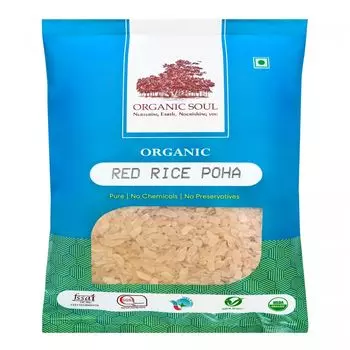 Хлопья из органического красного Риса (500 г), Organic Red Rice Poha, произв. Organic Soul