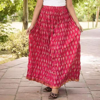 Хлопковая юбка, Cotton Delicate Skirt with Pattern, Handmade, произв. MYINDIA