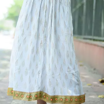 Хлопковая юбка, Cotton Gold Boarder Skirt, Handmade, произв. MYINDIA