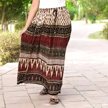 Хлопковая юбка, Cotton Skirt Forest Pattern, Handmade, произв. MYINDIA