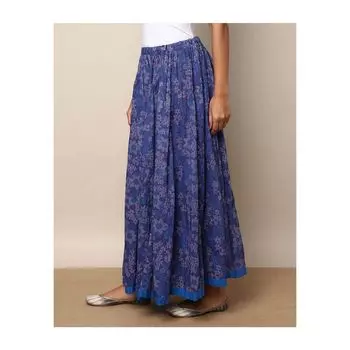 Хлопковая юбка с цветочным принтом, Floral Print Cotton Ghagra, произв. AJIO