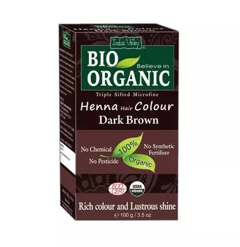 Хна для волос: тёмно-коричневая (100 г), Organic Hair Color Dark Brown, произв. Indus Valley