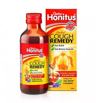 Хонитус: сироп с Медом и Тулси (100 мл), Honitus Syrup For Cough, произв. Dabur