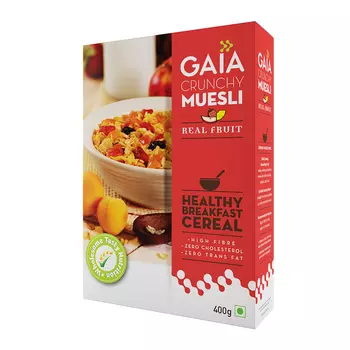 Хрустящие мюсли с фруктами (400 г), Crunchy Muesli Real Fruit, произв. Gaia