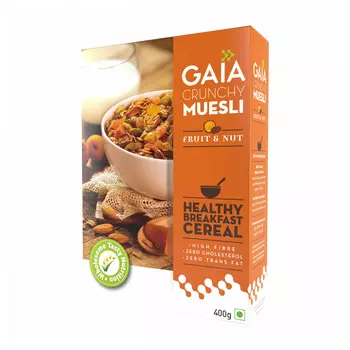 Хрустящие мюсли с фруктами и орехами (400 г), Crunchy Muesli Fruit & Nut, произв. Gaia