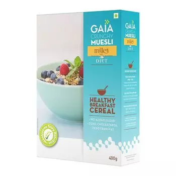 Хрустящие мюсли с Просом диетические (400 г), Crunchy Millet Muesli Diet, произв. Gaia