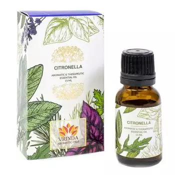 Эфирное масло Цитронеллы (15 мл), Citronella Essential Oil, произв. Vrindaam