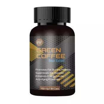 Экстракт бобов Зеленого кофе (90 кап, 750 мг), Green Coffee Bean Extract, произв. Vitamin Haat