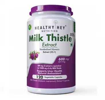 Экстракт Расторопши (120 таб, 600 мг), Milk Thistle Extract, произв. HealthyHey