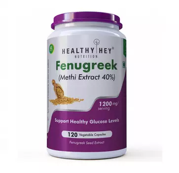 Экстракт семян Пажитника (120 кап, 1200 мг), Fenugreek Seed Methi Extract, произв. HealthyHey