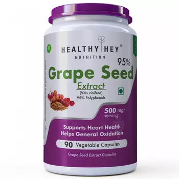 Экстракт Виноградных косточек (90 кап, 500 мг), Grape Seed Extract, произв. HealthyHey
