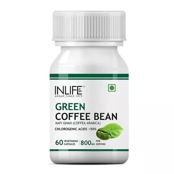 Экстракт зеленых кофейных зерен (60 кап, 800 мг), Green Coffee Bean, произв. INLIFE