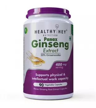 Экстракт Женьшеня (90 кап, 400 мг), Panax Ginseng Extract, произв. HealthyHey