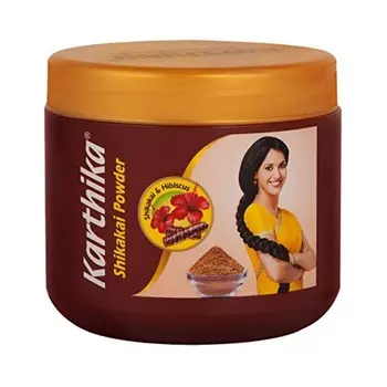 Картхика: сухой шампунь с Шикакаем и Гибискусом (180 г), Karthika Shikakai Powder, произв. Cavinkare