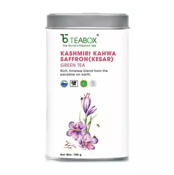 Кашмирский Кахва чай (100 г), Kashmiri Kahwa Saffron (Kesar) Green Tea, произв. Teabox