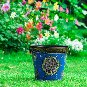 Кашпо, Ornamental Flowerpot Blue, Handmade, произв. MYINDIA