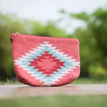 Клатч с геометрической вышивкой, Geometric Embroidery Clutch Bag, Handmade, произв. MYINDIA