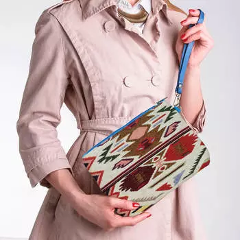 Клатч с вышивкой из бисера, Beaded Clutch Bag Light Multicolor, Handmade, произв. MYINDIA