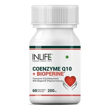 Коэнзим Q10 + Биоперин (60 кап, 200 мг), Coenzyme Q10 + Bioperine, произв. INLIFE