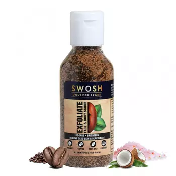 Кофейный скраб для лица и тела (75 г), Exfoliate Face & Body Scrub, произв. Swosh
