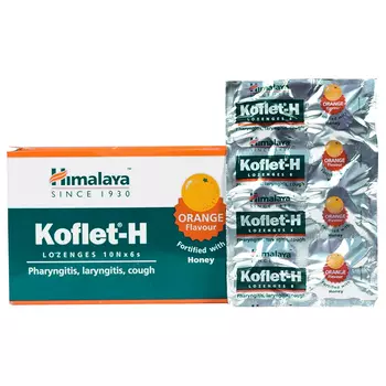 Кофлет-H (60 шт), Koflet-H Orange and Honey, произв. Himalaya