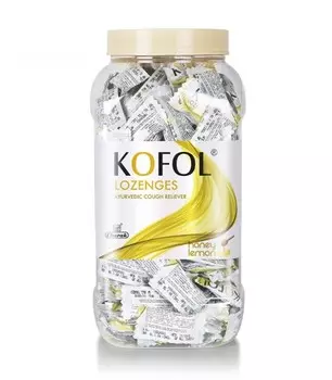 Кофол (200 шт), Kofol Lozenges Jar (Honey Lemon), произв. Charak