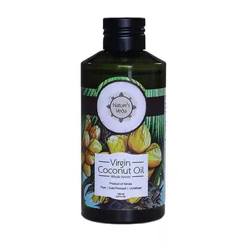 Кокосовое масло холодного отжима: для ухода за телом и волосами (150 мл), Virgin Coconut Oil Cold Pressed, произв. Nature's Veda