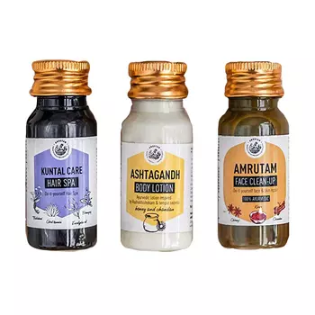 Компактный набор косметики для путешествий, Ayurvedic Personal Care Travel Pack, произв. Amrutam