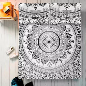 Комплект постельного белья, Bed Sheet Mandala Pattern, Handmade, произв. MYINDIA