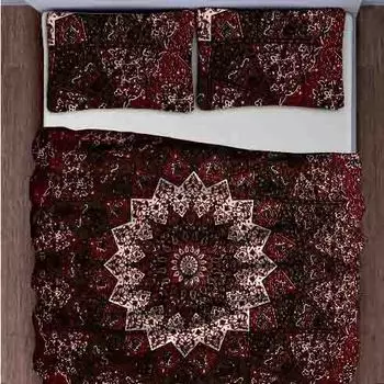 Комплект постельного белья, Bed Sheet Bohemian Dorm Mandala Pattern, Handmade, произв. MYINDIA