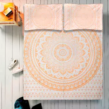 Комплект постельного белья, Bed Sheet Gold Pattern, Handmade, произв. MYINDIA