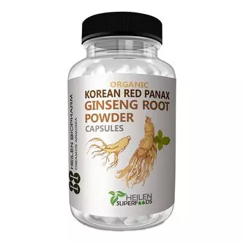 Корейский красный Женьшень (180 кап, 500 мг), Korean Red Ginseng Root Caps, произв. Heilen Biopharm
