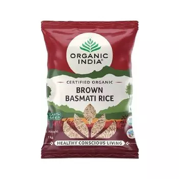 Коричневый рис Басмати (1 кг), Brown Basmati Rice, произв. Organic India