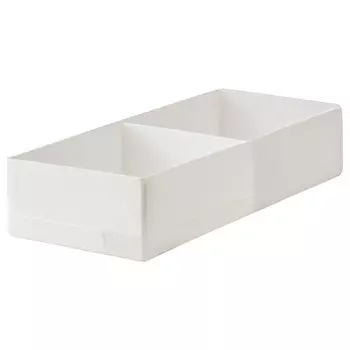 Коробка белая с отделениями, STUK Box with Compartments White (20 x 51 x 10 cm), произв. IKEA