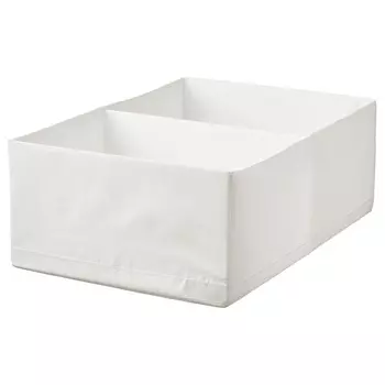Коробка белая с отделениями, STUK Box with Compartments White (34 x 51 x 18 cm), произв. IKEA